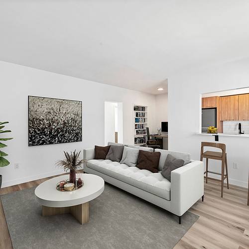 Spacious and sunlit interiors Living room